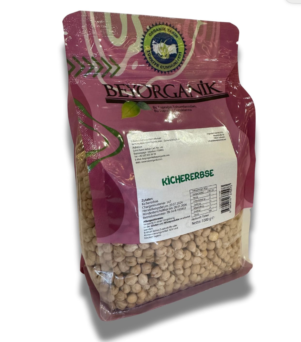 Kichererbsen - Beyorganik - Bio Türkischer Kichererbsen 1 kg