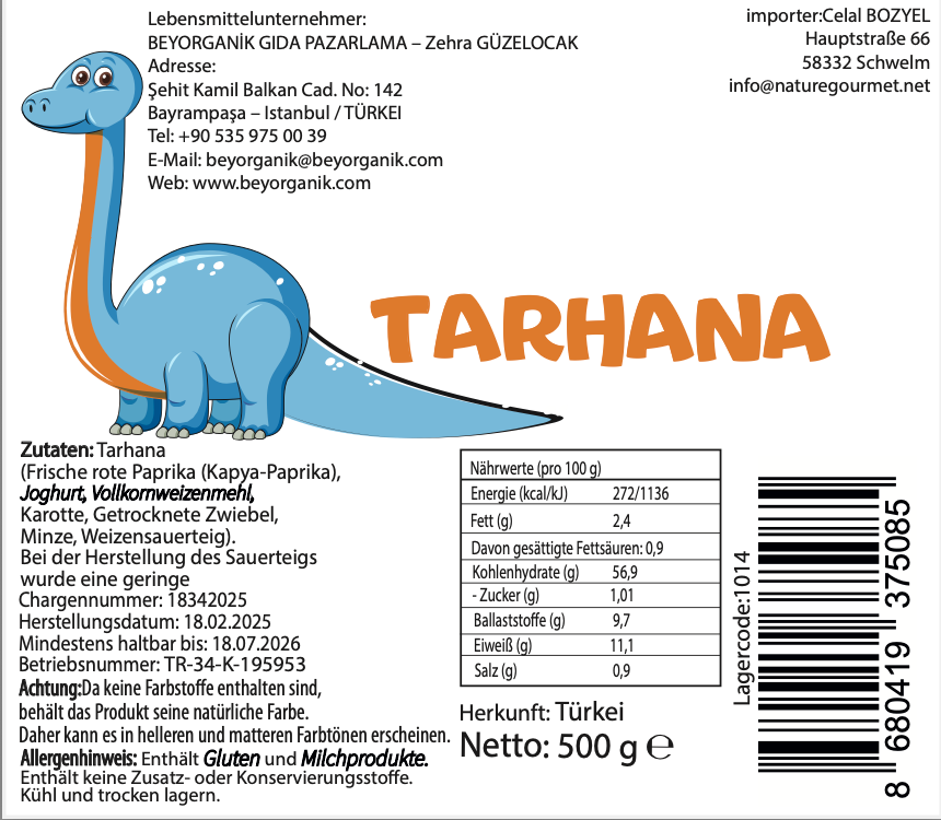 Beyorganik Probiotisches Baby Tarhana (500gr)