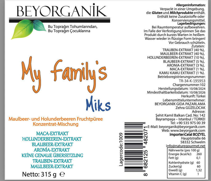Beyorganik Organik My Familys Mix