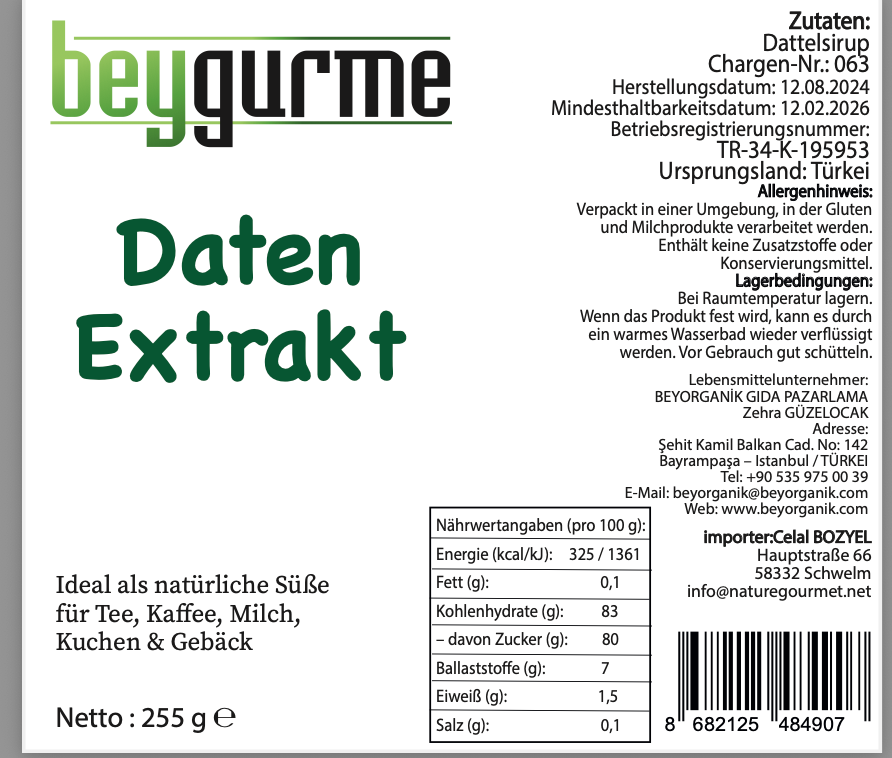 Beygurme Hurma Özü 255 g