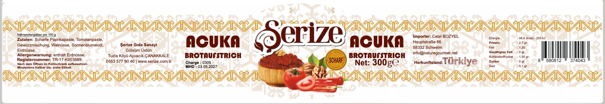 Serize Acuka Acı 300 g