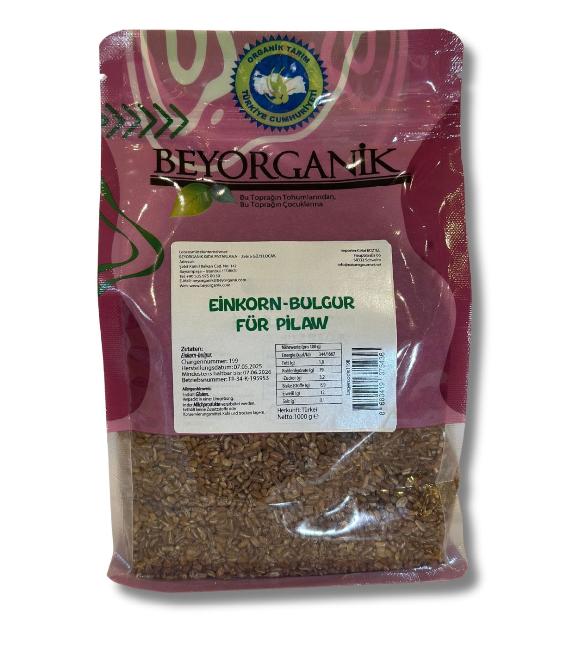 Siyez Pilavlık Bulgur - Beyorganik - Bio Siyez Pilavlık Bulgur 1 kg