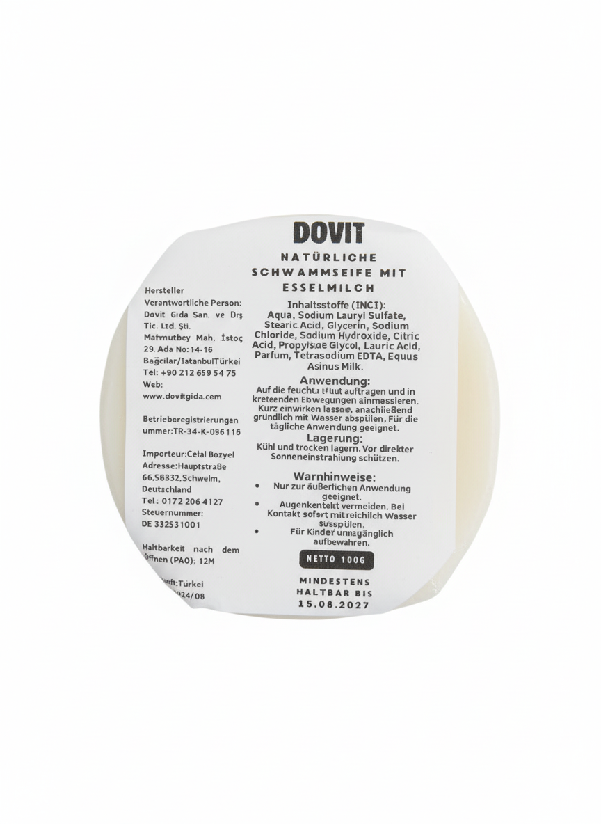 Dovit Natürliche Seife mit Kürbisfaser und Eselsmilch – 110 g