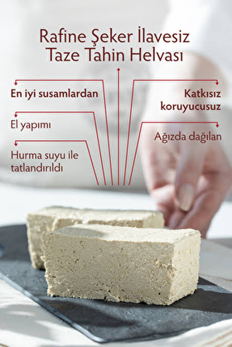 Servet Ohne Zucker Tahini - Frische, reine Tahini-Halva 400 g(MHD: 03.2025)