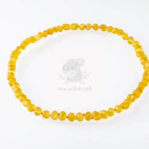 Bernsteinfarbene Halskette mit mattem Honig für Erwachsene (45 cm)