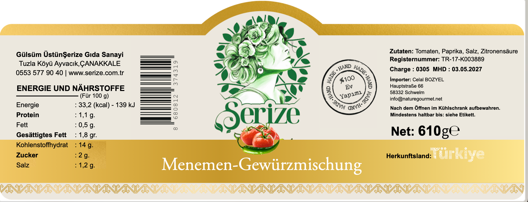 Serize Menemen Sosu – 610 g – Acılı &amp; Türk Mutfağının Otantik Lezzeti