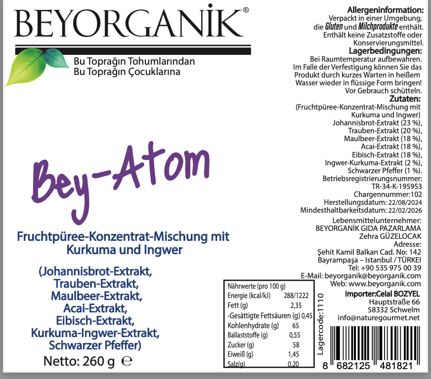 Beyorganik - Organik BEY ATOM 260 g