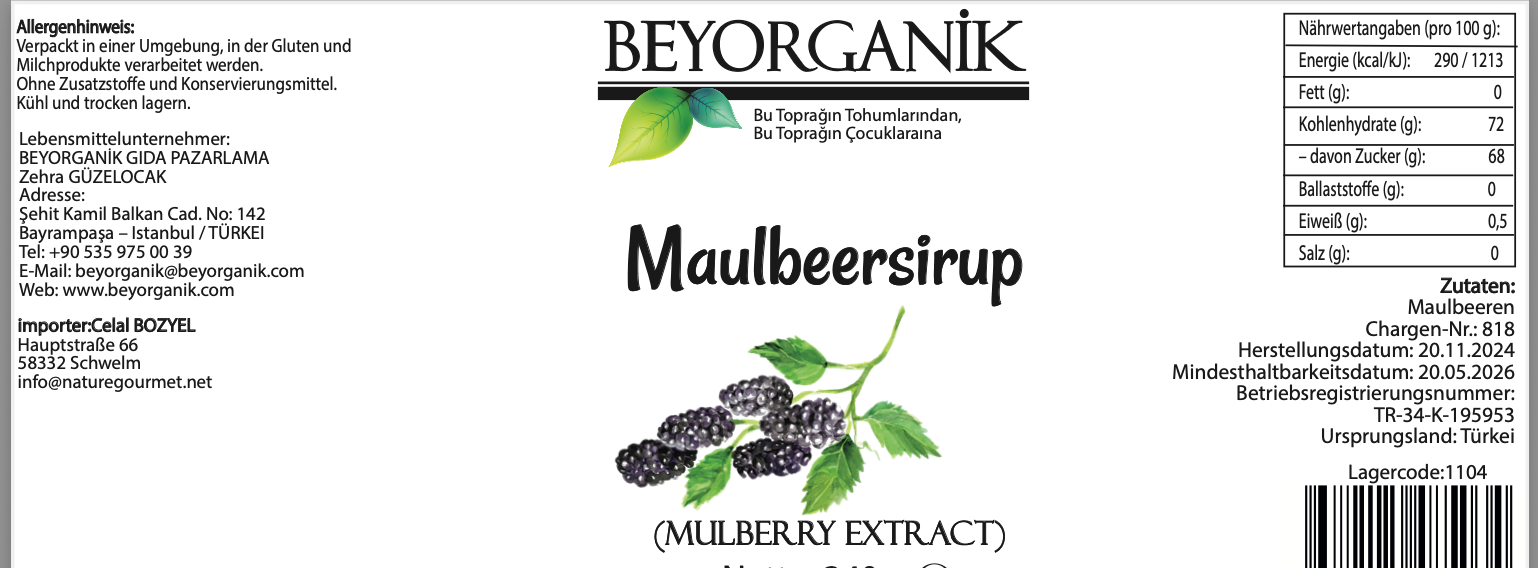 Maulbeerextrakt - Beybeybi - Ohne Zucker Schwarzer Maulbeeren-extrakt - 260g