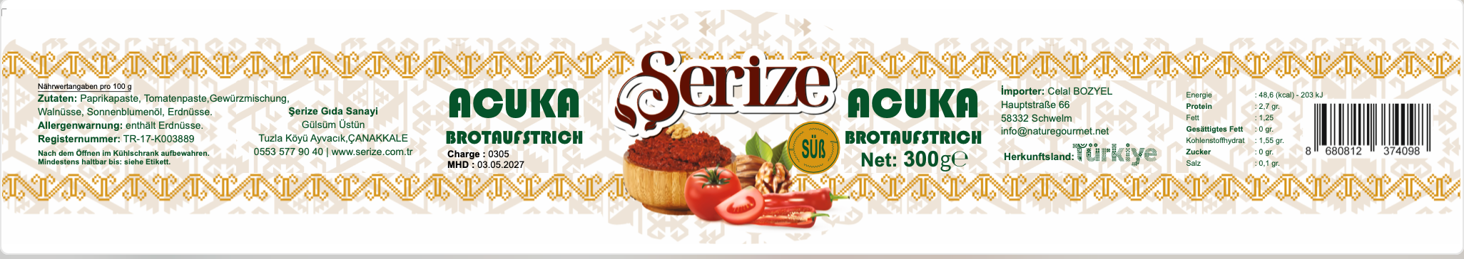   Serize Acuka Tatlı Sos – 300 g – Serize Acuka Tatlı Sosu