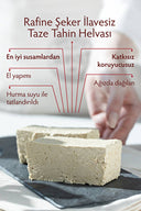 Rafine şeker ilavesiz - Sade Taze Tahin Helvası 400 gr-Rafine Şeker İlavesiz - Sade Taze Tahin Helvası
