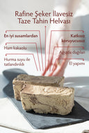 Rafine şeker ilavesiz - Kakaolu Taze Tahin Helvası 400 gr-Rafine şeker ilavesiz kakaolu tahin helvası