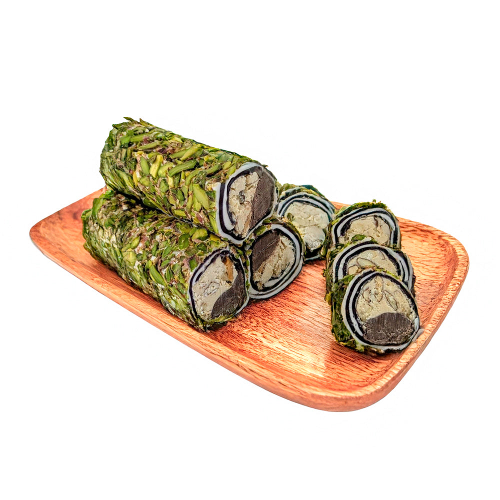 🌿 Antep Fıstıklı ve Böğürtlenli Sarma Lokum – 250 g